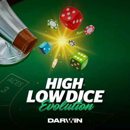 Table Games logo of High Low Dice Evolution from Darwin Gaming at Magius